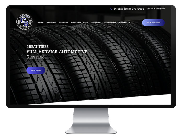 Website Example Tire Shop DawgTown Websites Athens GA