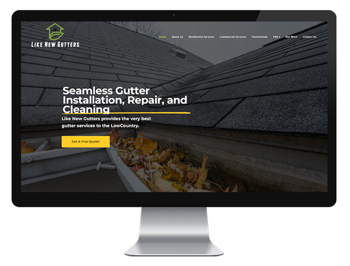 Website Design Example Gutter Company Athens GA
