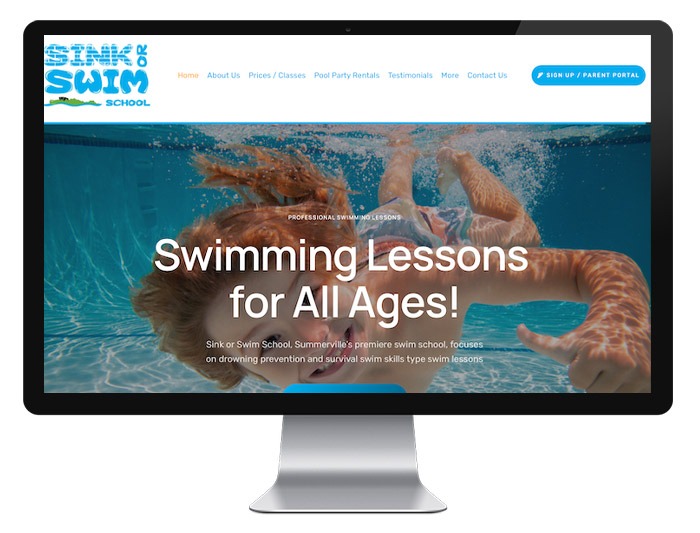 Swimming Lessons Website Example